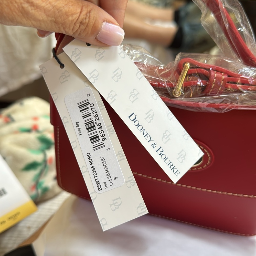 Dooney & Bourke RED LEATHER PINKY CROSSOVER BAG. NWT - Picture 9 of 15